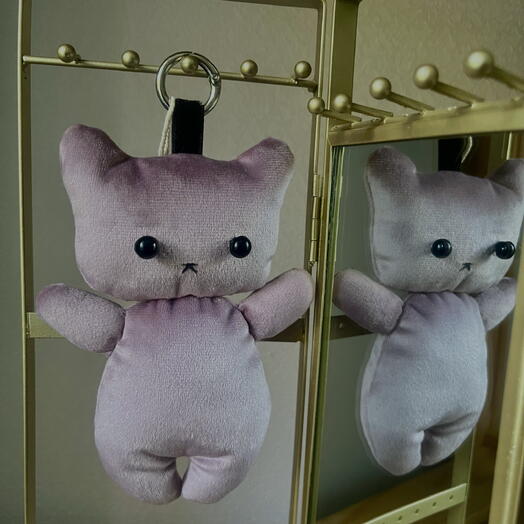 Котик брелок серый