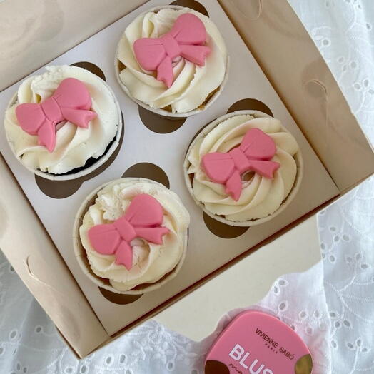 Набор капкейков 4 шт + подарок от Vivienne Sabo — румяна MACARON