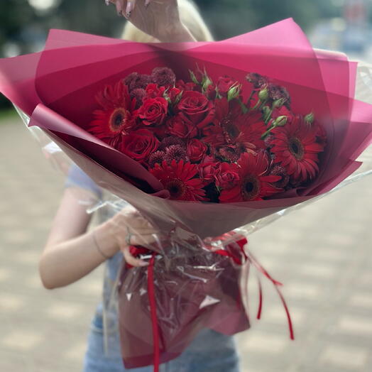 Винный букет с герберами