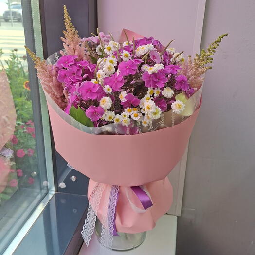Ароматы Лета💐Букет из флоксов,каллы,вероники,астильбы и танацетума