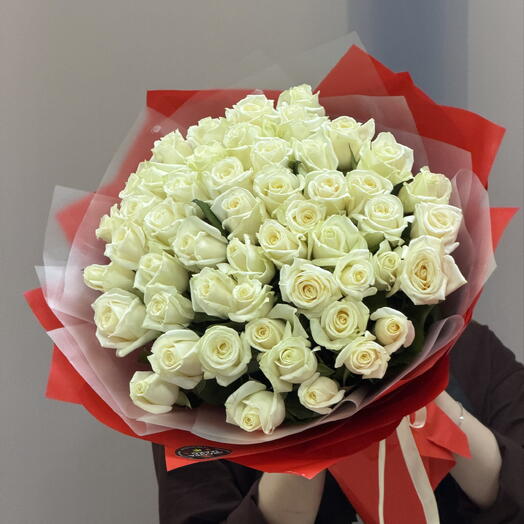 Букет из 51 белой розы 🌹