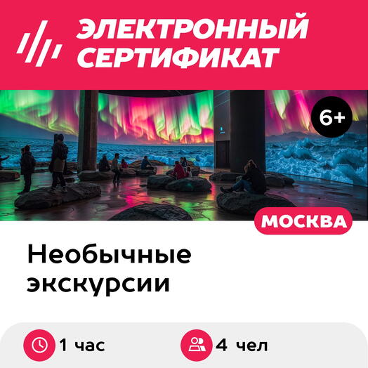 Подарочный сертификат Мультимедийная выставка Большая Страна, 2 взрослых и 2 детей, выходные