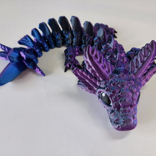 Фигурка Дракон Аксолотль фиолетовый 3D печать