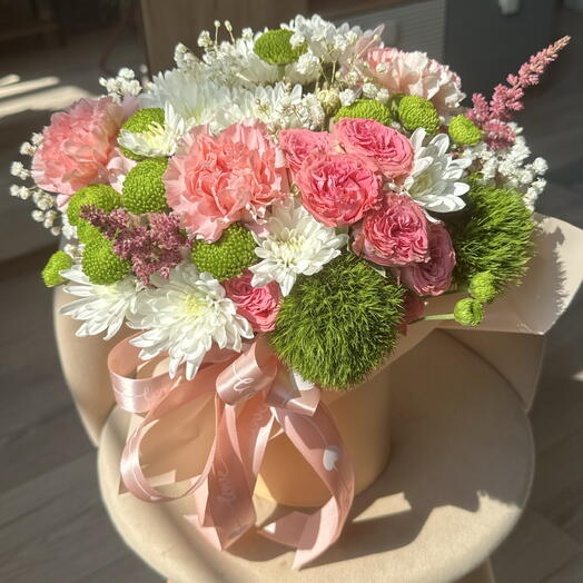 Композиция в коробочке «Адэль»🌸🌿