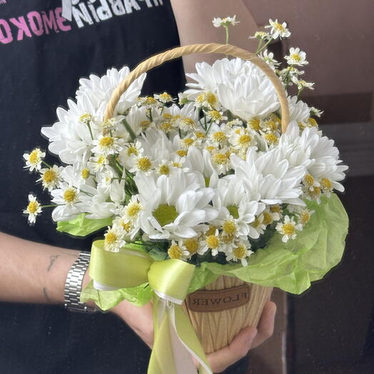 Летняя корзинка с ромашками