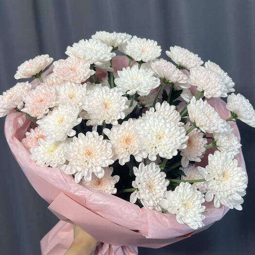 5 нежно-розовых кустовых хризантем 💕