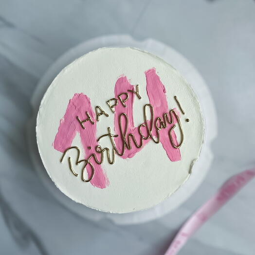 Мини торт 750г на день рождения с цифрой и надписью HAPPY BIRTHDAY