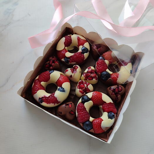 Ягодно шоколадные пончики 🍓🫐️🎀