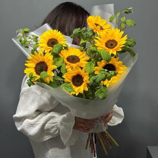 🌻🌻🌻Монобукет цветов с подсолнухами