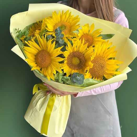 Моно букет с подсолнухами 🌻