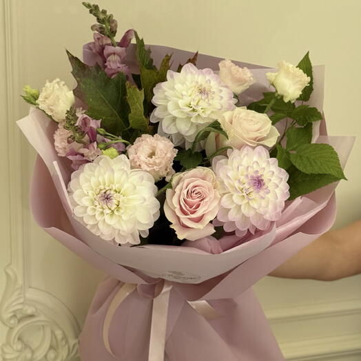 Букет с георгинами ,, Эвелин ,, 💜🌸