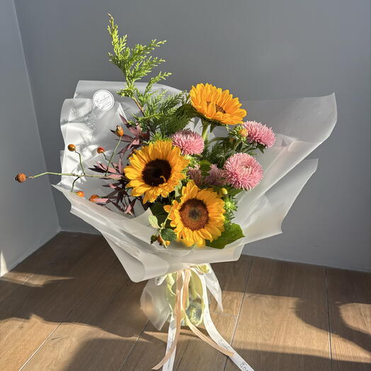 Букет с подсолнухами 🌻