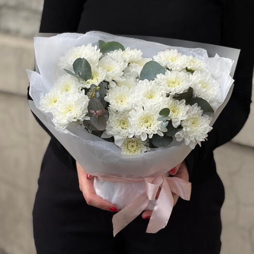 Стильный букет на выписку из роддома / букет в роддом \ любимой / корзина с цветами