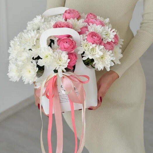 Bolso con crisantemo "Sylvia"