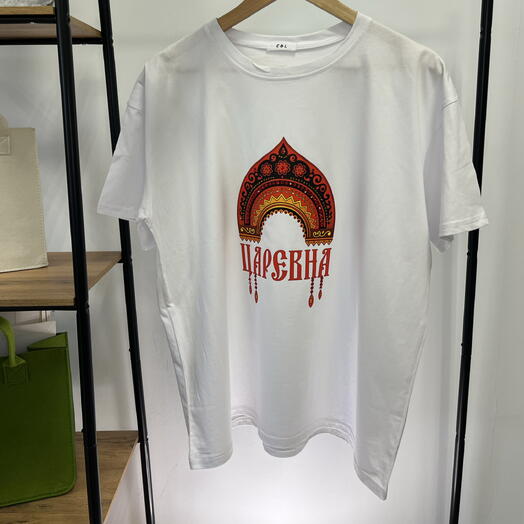 Футболка женская белая «Царевна»