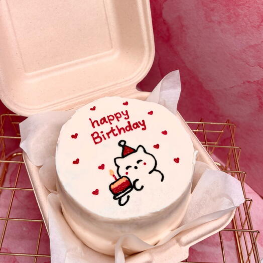 Бенто-торт «happy birthday котик с тортом