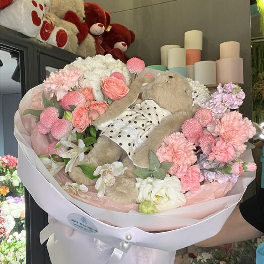 Букет с игрушкой💐