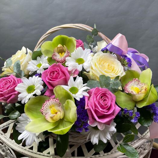 Basket with flowers