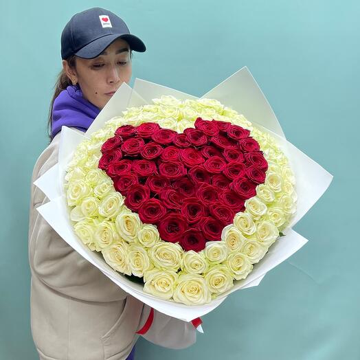 Hearts 101pcs Rose