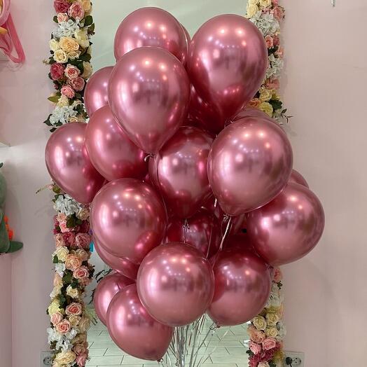 25 chrome pink balls
