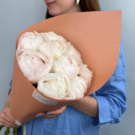 Premium White Peonies 9 pcs