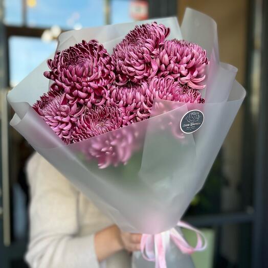 Букет из осенних хризантем Бигуди