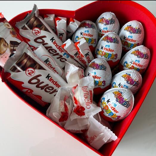 Сердце с киндерами и Рафаэло