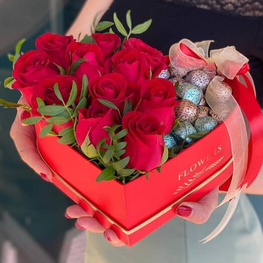 Heart with flowers and sweets