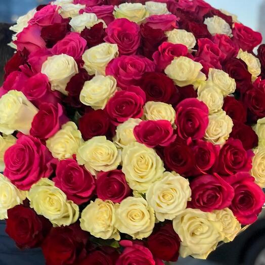 Микс из 101 розы