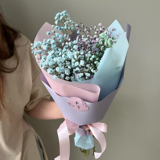 A bag of colored gypsophila