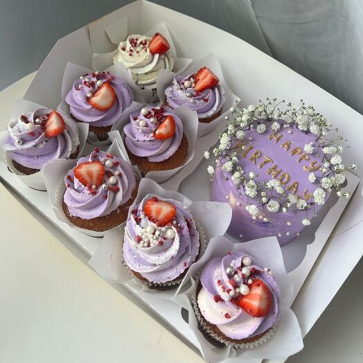 Cupcake set "For you" Bento cake+8 cupcakes