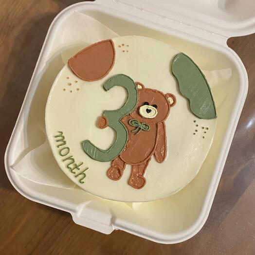 Детский бенто торт с мишкой и цифрой