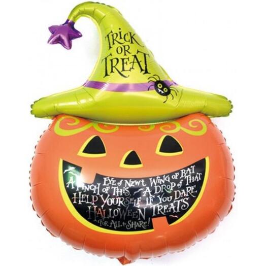 Фольгированный шар тыква на хэллоуин Halloween