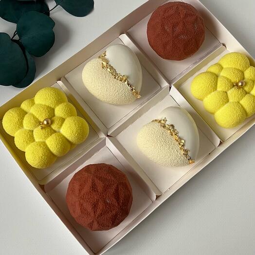 Conjunto de pastel de mousse