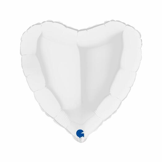 Серце фольговане біле