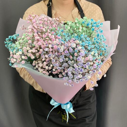 Bouquet of rainbow gypsophila
