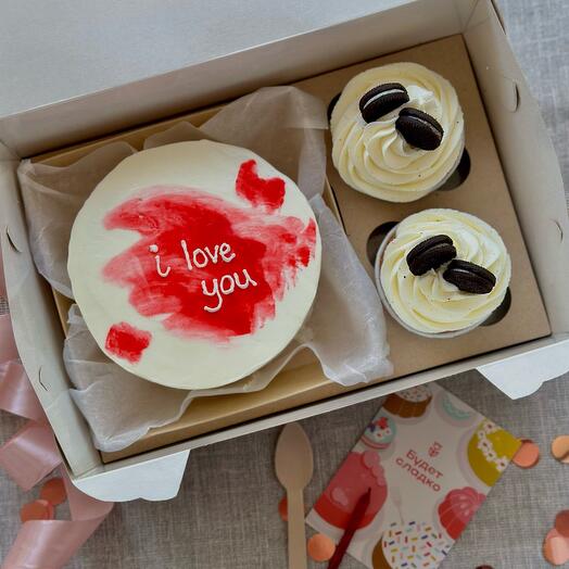 Набор бенто с капкейками I love you