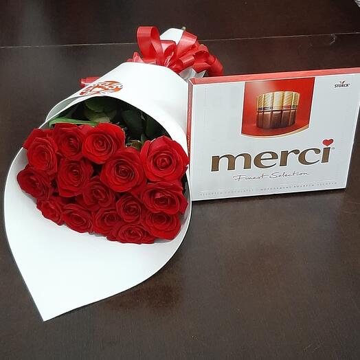 Red roses + merci