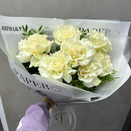 Букет из белых французских роз 😍🌺
