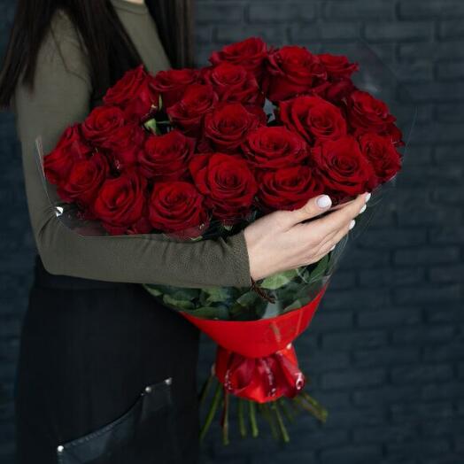Ramo de 21 rosas rojas