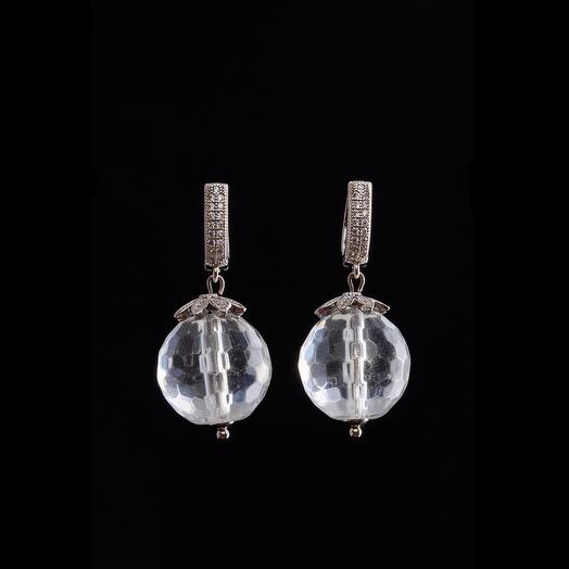 Серьги из горного хрусталя 11111-0044