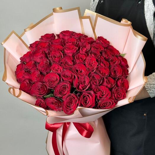 Букет 51 роза 50 см