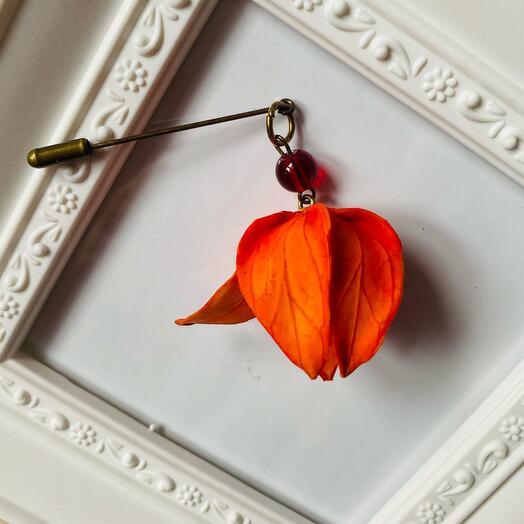 Брошь -игла «Физалис»