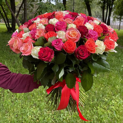 Букет цветов Ягодный Микс, 101 роза