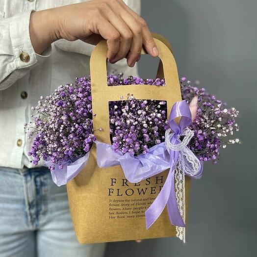Сумочка с сиреневой гипсофилой 💜