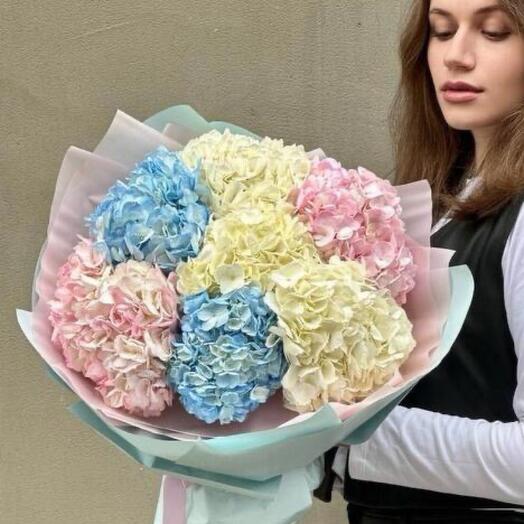 Букет из 7 гортензий микс М005