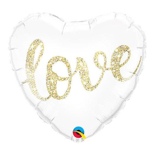 Love Glitter Gold Foil Balloon