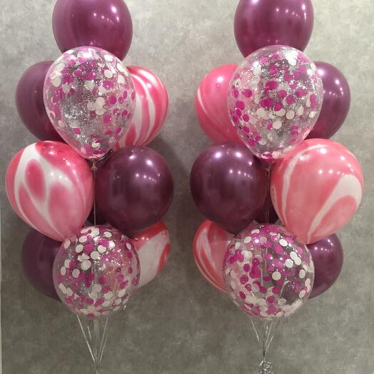 Два фонтана по 10 шариков в каждом