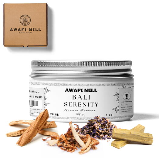 AWAFI MILL Bali Serenity Bakhoor Mix – Specially Handcrafted Incense for a Peaceful - Bottle of 170 Grams (6 Oz)