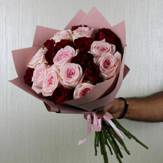 Aromatic Pink Ohara Red Rose Bouquet